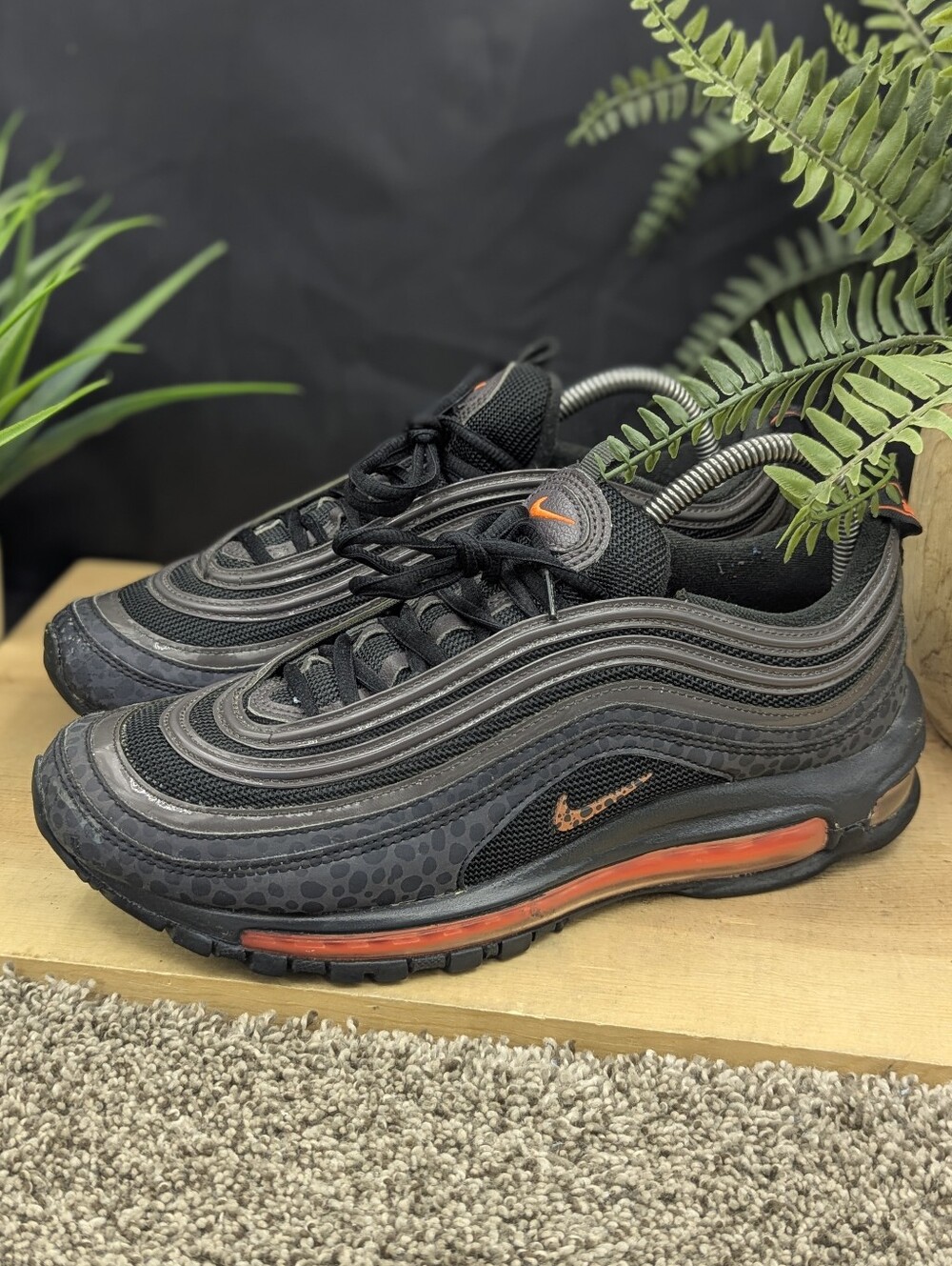 Nike Air Max 97 SE Reflective Off Noir/Total Orange Mens Size 8 Shoes